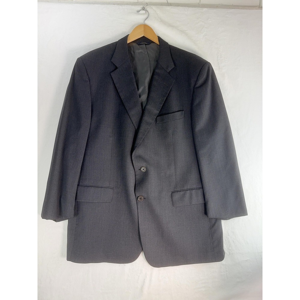 Brooks Brothers Blazer Mens 46‎ Gray Wool Two Button Made USA Jacket Classic Fit
